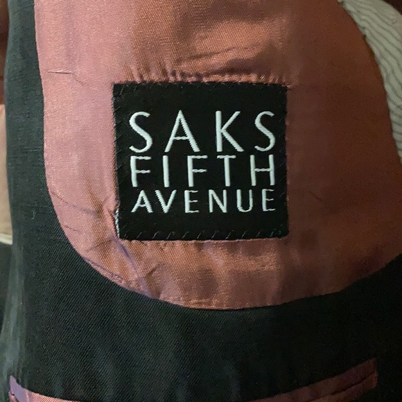 Saks Fifth Ave Black Double Vented Sports Jacket - Picture 2 of 4